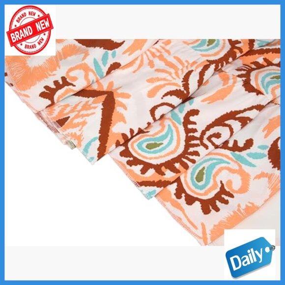 V-Neck 3/4 Sleeve Bohemian Tribal Print Flowy Mini Dress Casual Summer - Picture 6 of 7